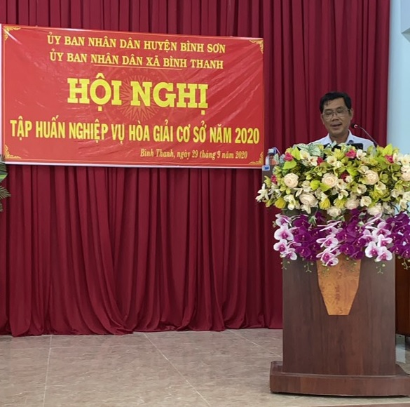 UBND huyện Bình Sơn tổ chức tập huấn nghiệp vụ công tác hòa giải cơ sở năm 2020.