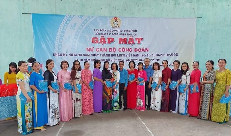 Liên đoàn Lao động huyện Bình Sơn gặp mặt Nữ Cán bộ Công đoàn