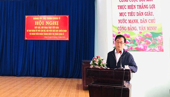 Đảng uỷ thị trấn Châu Ổ tiếp xúc đối thoại với cán bộ hội viên CCB và Đoàn thanh niên