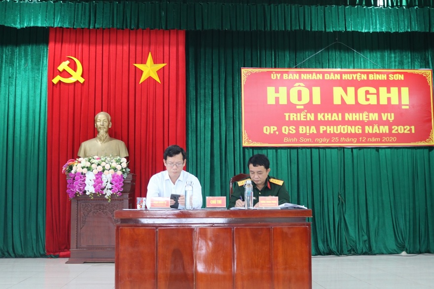 UBND Huyện Bình Sơn triển khai nhiệm vụ quốc phòng quân sự địa phương năm 2021