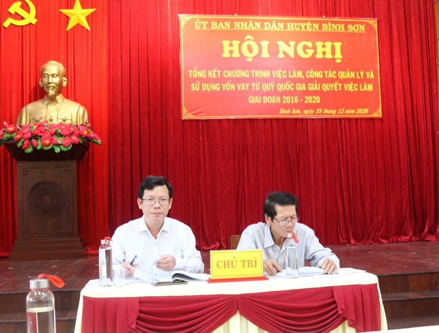 UBND huyện Bình Sơn tổ chức hội nghị tổng kết công tác giải quyết việc làm, quản lý và sử dụng vốn vay từ quỹ việc làm giai đoạn 2016-2020