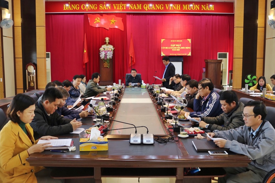 Huyện ủy Bình Sơn tổ chức gặp mặt cán bộ luân chuyển, điều động năm 2020