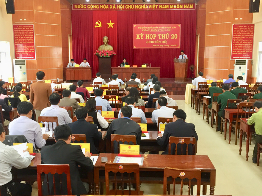 HĐND huyện Bình Sơn khóa XI nhiệm kỳ 2016-2021, tổ chức kỳ họp thứ 20 (kỳ họp chuyên đề)-Tổng kết hoạt động nhiệm kỳ