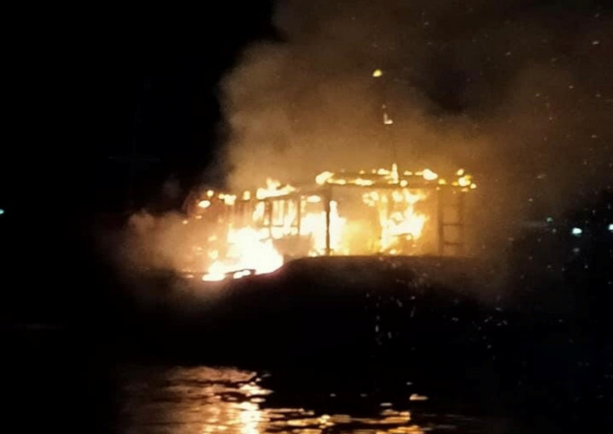 Bình Châu: Một tàu cá bị cháy thiệt hại gần 2 tỷ đồng