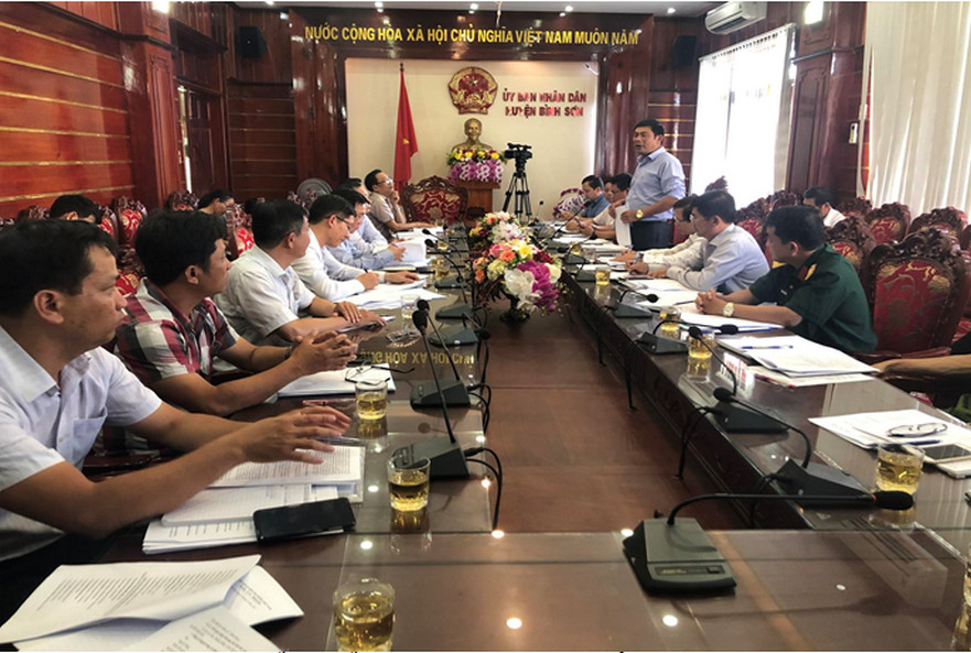 Đoàn giám sát công tác bầu cử tỉnh kiểm tra công tác bầu cử tại huyện Bình Sơn