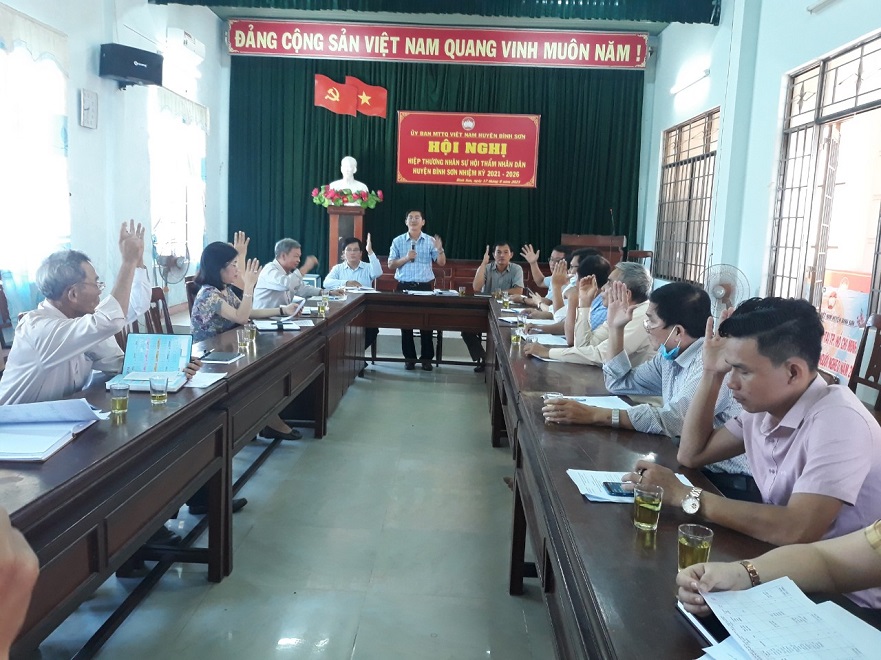 Ủy Ban MTTQ Việt Nam huyện tổ chức hội nghị hiệp thương hội thẩm tòa án nhân dân huyện Bình Sơn nhiệm kỳ 2021 - 2026