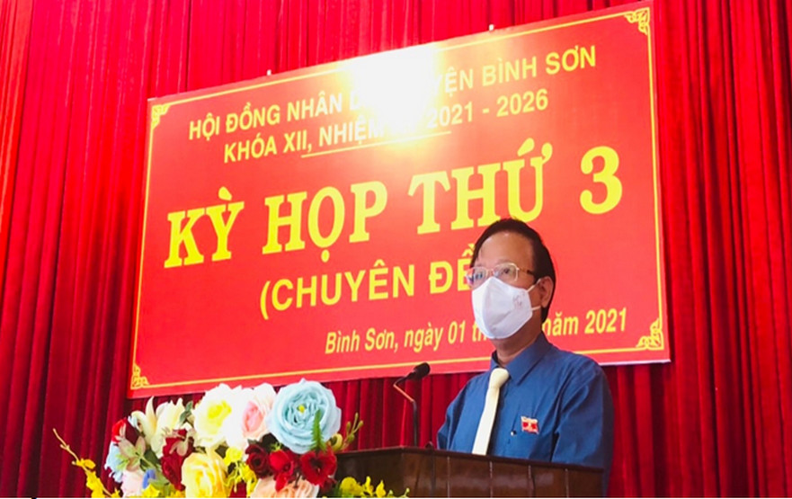 HĐND huyện Bình Sơn tổ chức kỳ họp thứ 3 khóa XII, nhiệm kỳ 2021-2026