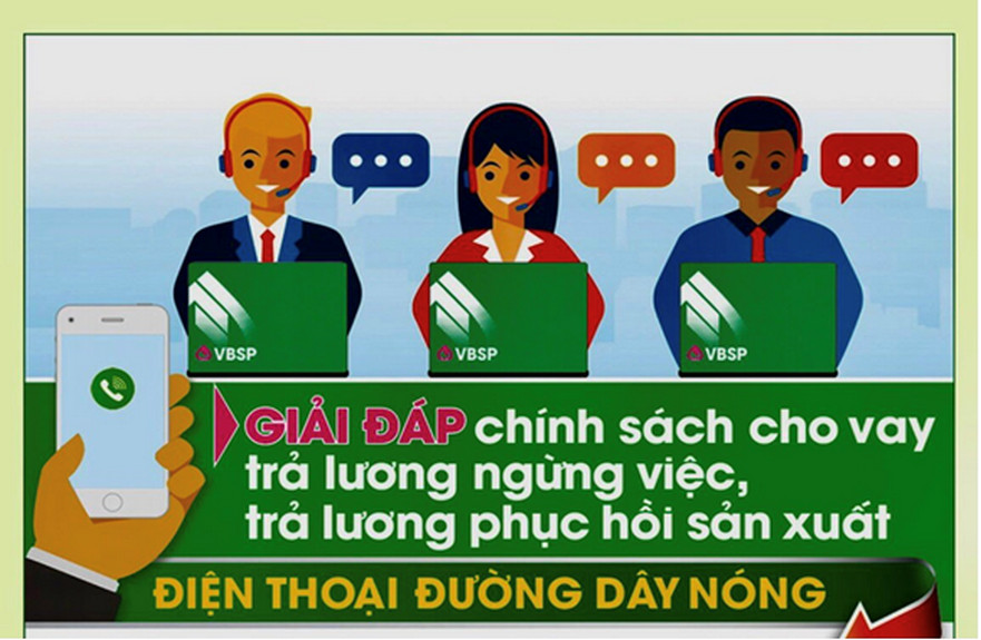 Ngân hàng CSXH huyện Bình Sơn: công bố số điện thoại đường dây nóng giải đáp chính sách cho vay trả lương ngừng việc, trả lương phục hồi sản xuất