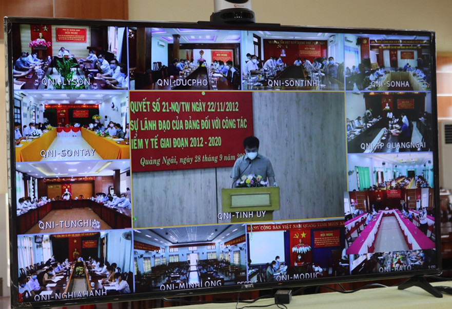 Bình Sơn tham dự hội nghị trực tuyến tổng kết NQ 21 của Bộ Chính Trị về tăng cường sự lãnh đạo của Đảng đối với công tác Bảo hiểm xã hội giai đoạn 2012-2020