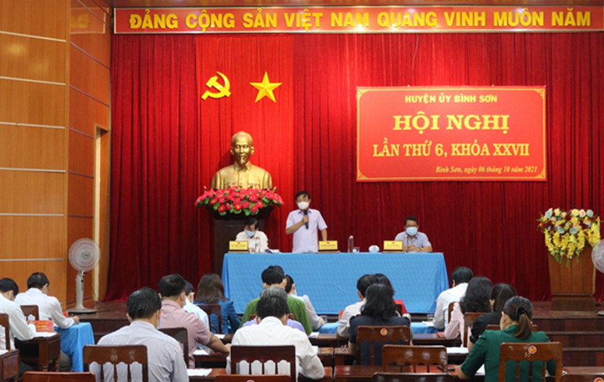 Huyện ủy Bình Sơn tổ chức Hội nghị lần thứ 6, khóa XXVII