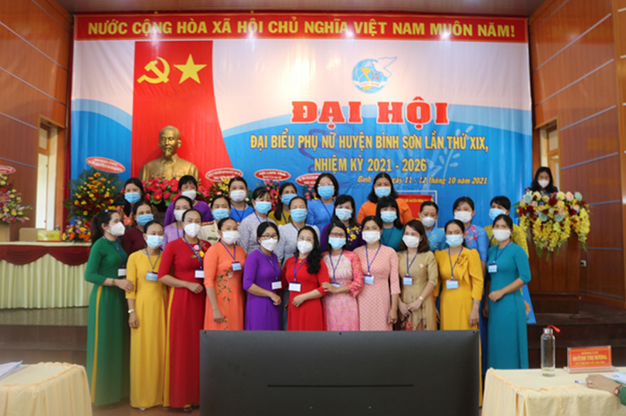 Hội liên hiệp Phụ nữ huyện Bình Sơn tổ chức thành công Đại hội Đại biểu Phụ nữ huyện lần thứ XIX, nhiệm kỳ 2021 – 2026.