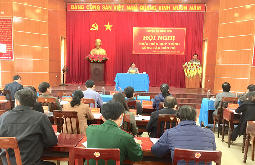 Huyện ủy Bình Sơn tổ chức Hội nghị thực hiện quy trình công tác cán bộ
