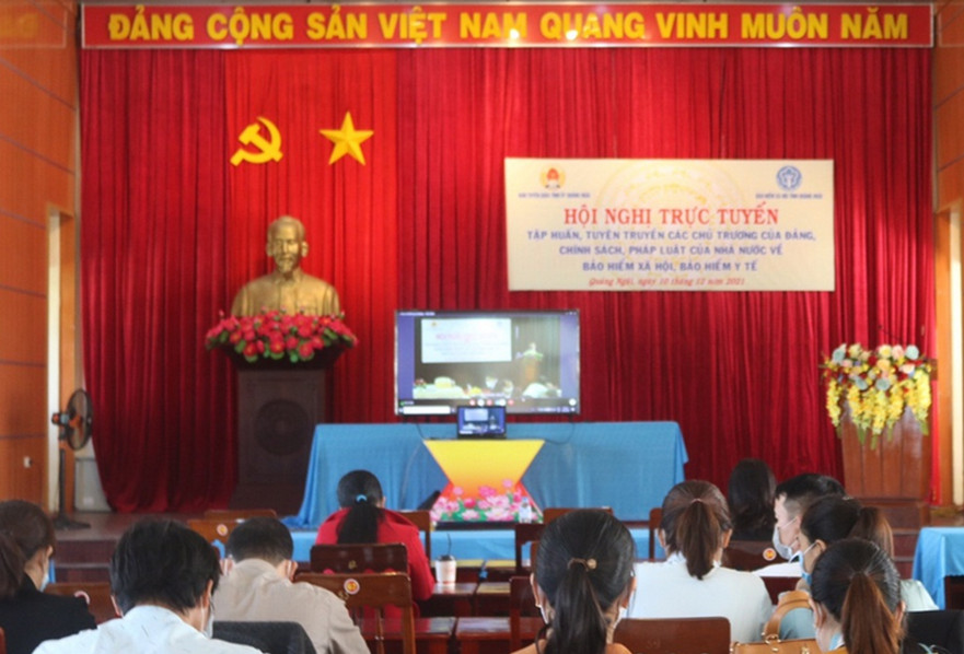 Bình Sơn tham gia Hội nghị trực tuyến tập huấn về bảo hiểm xã hội, bảo hiểm y tế