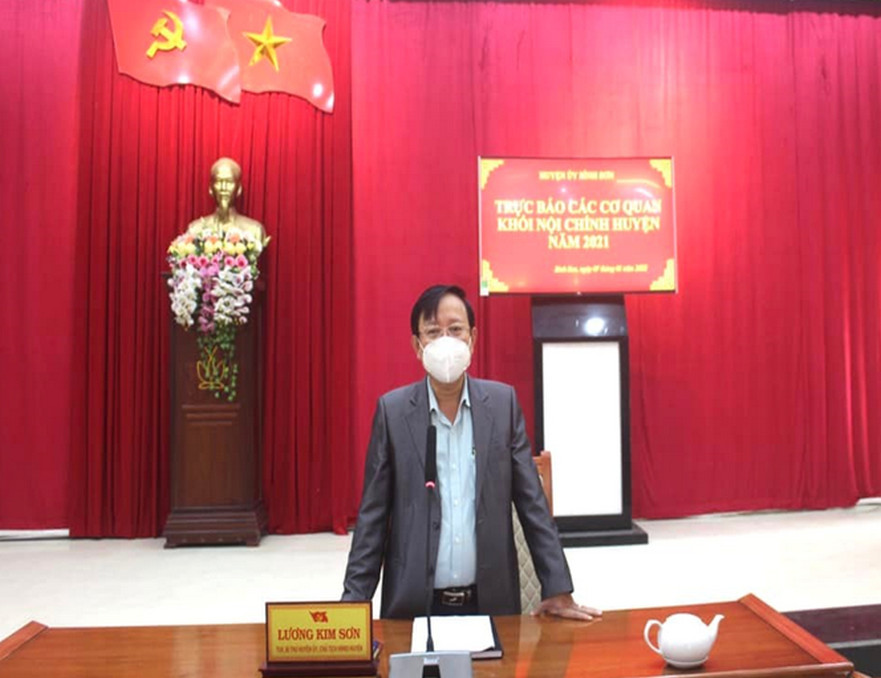 Huyện ủy Bình Sơn tổ chức trực báo các cơ quan Khối Nội chính năm 2021