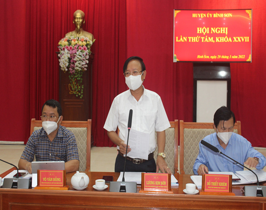 Huyện ủy Bình Sơn tổ chức Hội nghị lần thứ 8, khóa XXVII