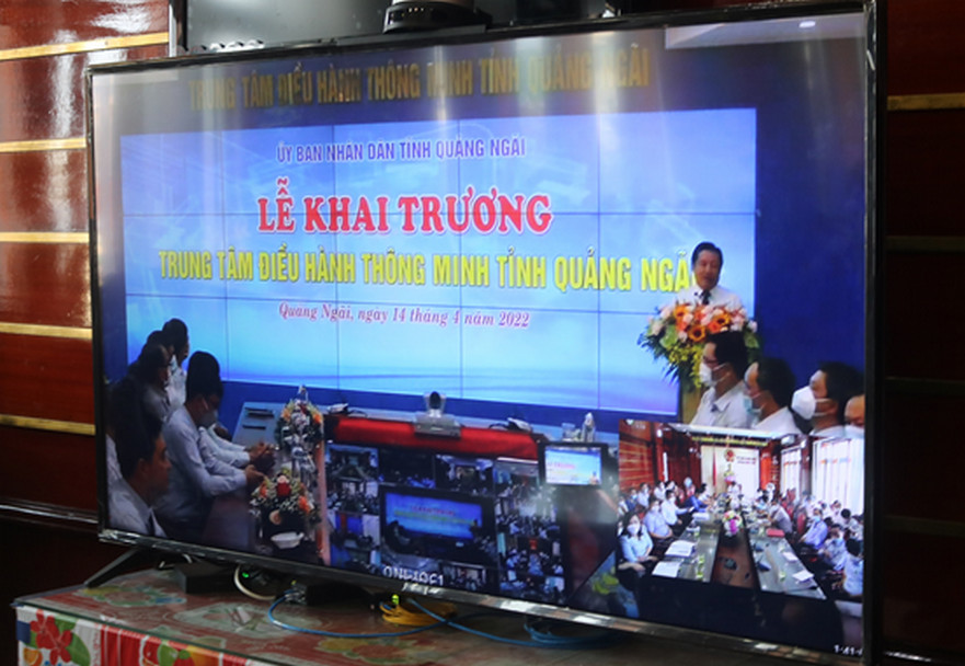 Bình Sơn; Tham dự trực tuyến lễ khai trương Trung tâm điều hành thông minh IOC