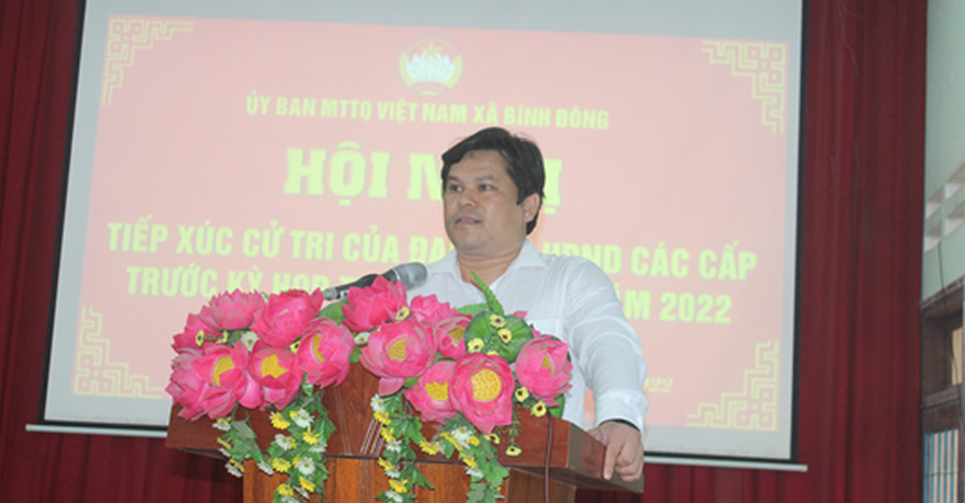 Phó Chủ tịch UBND tỉnh Trần Phước Hiền tiếp xúc cư tri tại Bình Đông