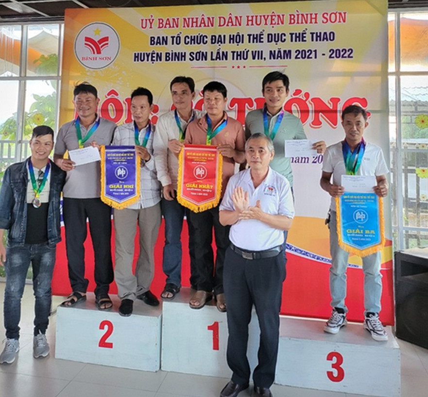 Xã Bình Thuận đạt giải nhất môn Cờ tướng Đại hội Thể dục thể thao huyện Bình Sơn