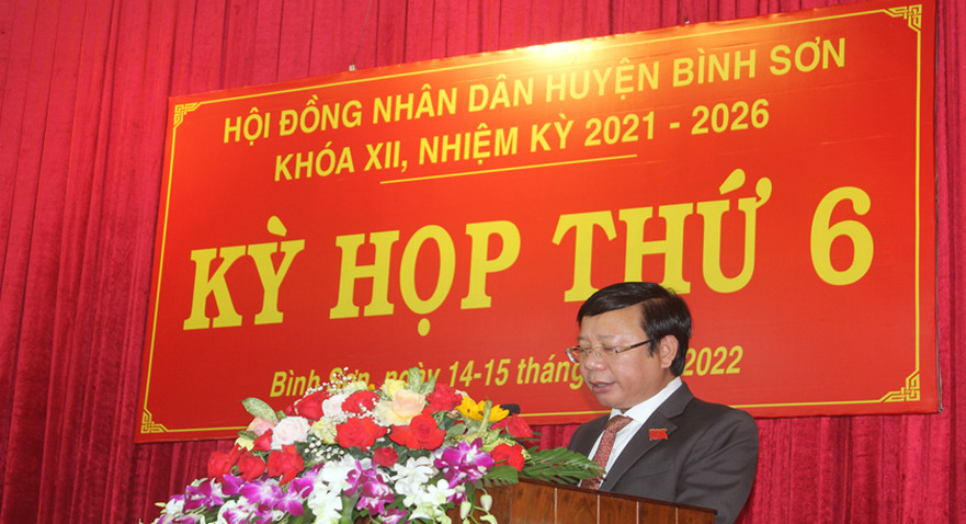 HĐND huyện Bình Sơn khoá XII khai mạc kỳ họp thứ 6