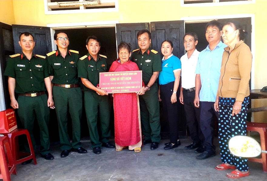 Ban CHQS huyện Bình Sơn: Thiết thực, ý nghĩa các hoạt động kỷ niệm 75 năm Ngày Thương binh - Liệt sĩ