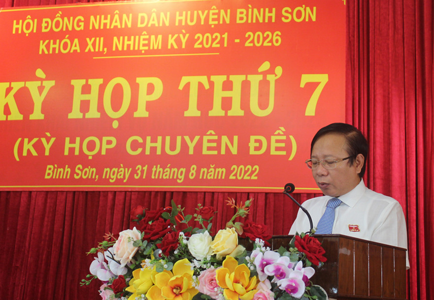 HĐND huyện Bình Sơn tổ chức kỳ họp thứ 7-kỳ họp chuyên đề