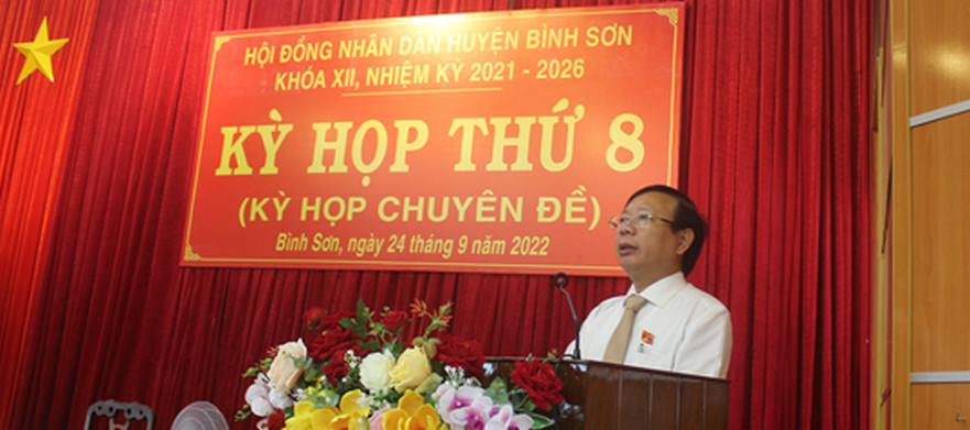 HĐND huyện Bình Sơn tổ chức kỳ họp thứ 8-kỳ họp chuyên đề
