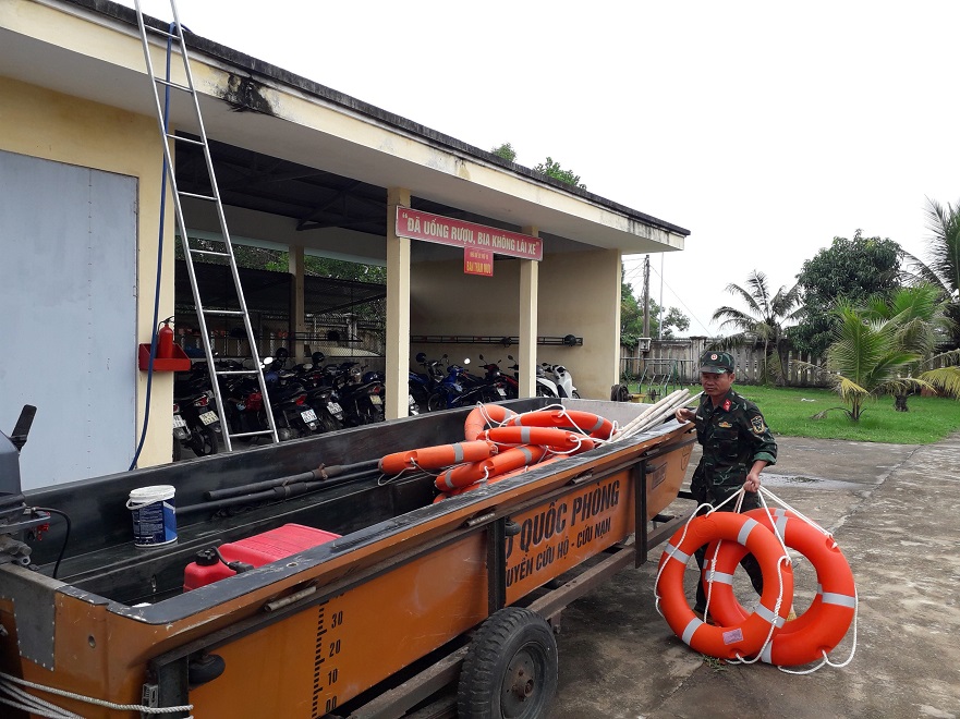 LLVT huyện Bình Sơn chủ động, khẩn trương, sát cánh cùng Nhân dân phòng bão số 4 Noru.