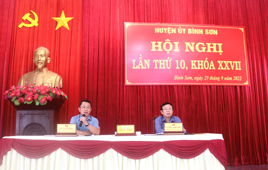 Bình Sơn; Hội nghị Huyện ủy mở rộng lần thứ 10, khoá XXVII.