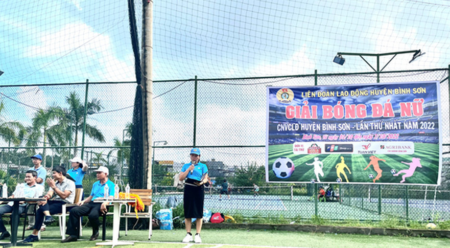 Bình Sơn; Khai mạc giải bóng đá nữ CNVCLĐ năm 2022