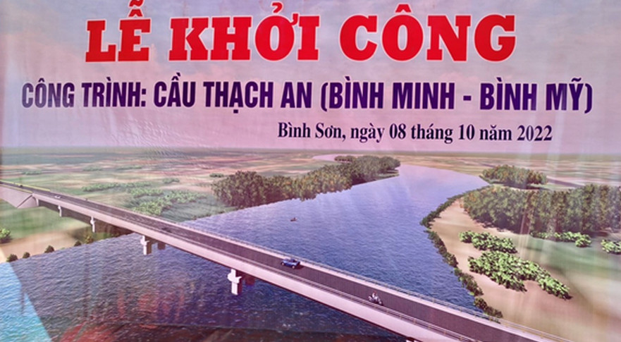 Bình Sơn: Khởi công xây dựng cầu Thạch An 150 tỷ đồng