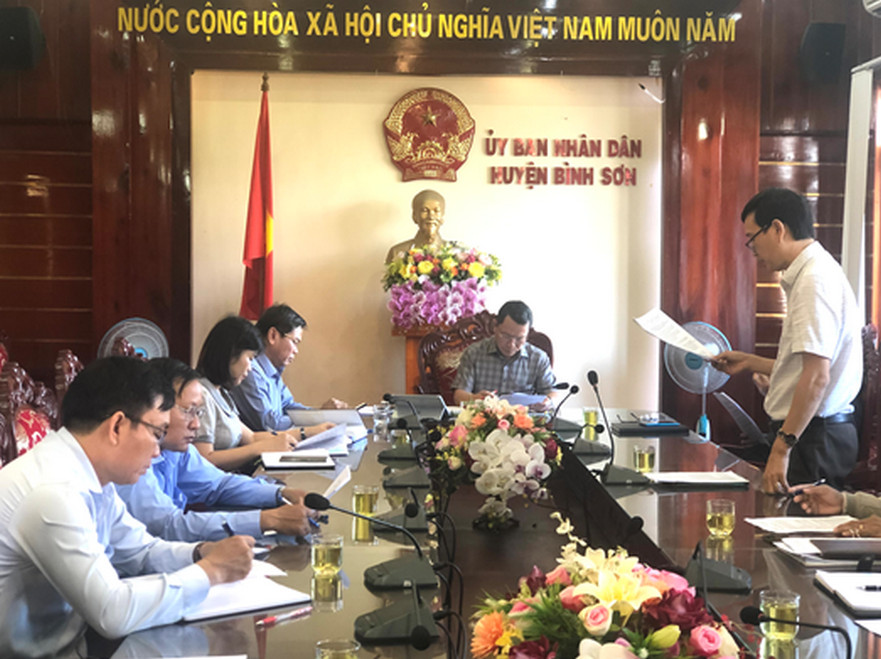 Huyện Bình Sơn tổ chức họp giải quyết vướng mắc Dự án Đường vành đai Tây Bắc thị trấn Châu Ổ