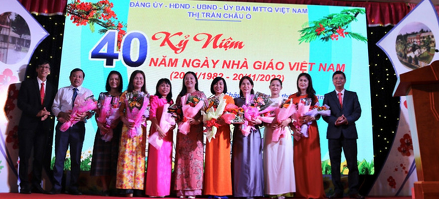 Thị trấn Châu Ổ: Tổ chức kỷ niệm 40 năm ngày Nhà giáo Việt Nam (20/11/1982 - 20/11/2022)