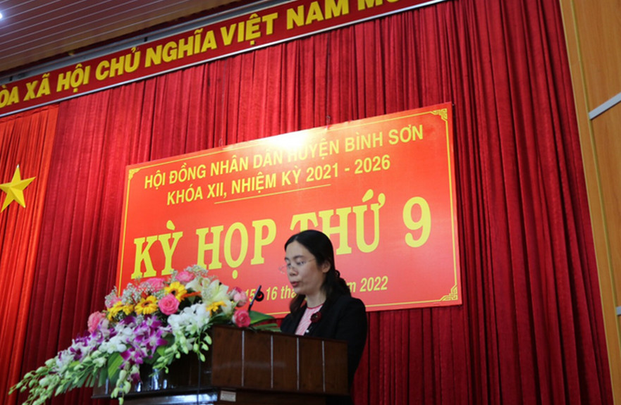 HĐND huyện Bình Sơn khoá XII khai mạc kỳ họp thứ 9