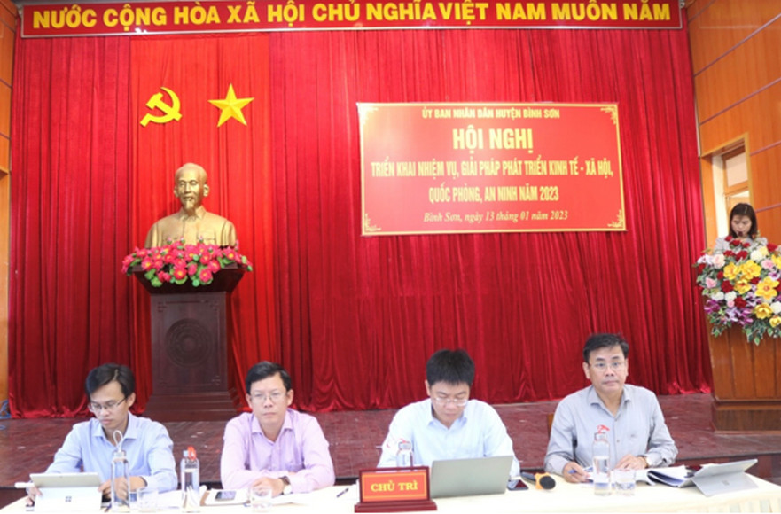 UBND huyện Bình Sơn; Triển khai nhiệm vụ, giải pháp phát triển Kinh tế -xã hội , Quốc phòng-An ninh năm 2023