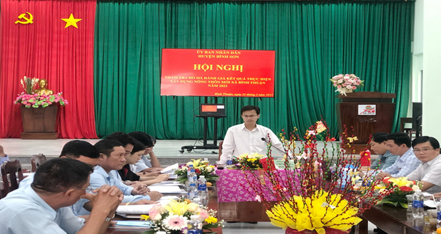 Hội nghị thẩm tra hồ sơ, đánh giá kết quả thực hiện xây dựng nông thôn mới tại xã Bình Thuận