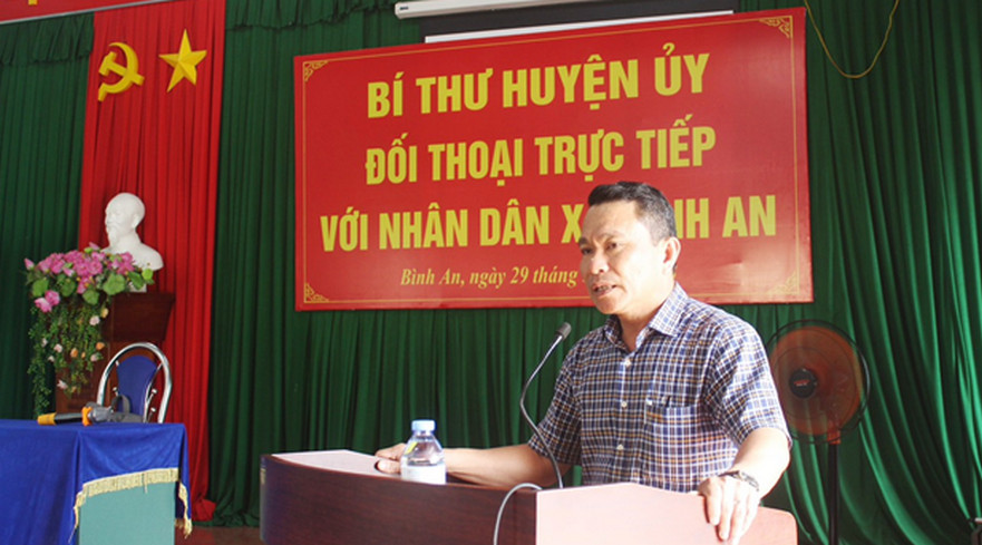 Bí thư Huyện ủy Bình Sơn tiếp xúc, đối thoại với nhân dân xã Bình An