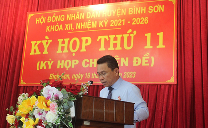 HĐND huyện Bình Sơn khóa XII, nhiệm kỳ 2021-2026 tổ chức kỳ họp thứ 11 (kỳ họp chuyên đề)