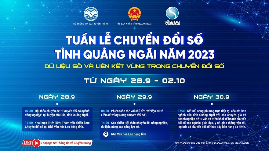 Tuần lễ Chuyển đổi số tỉnh Quảng Ngãi năm 2023 và Ngày Chuyển đổi số quốc gia (10/10) năm 2023