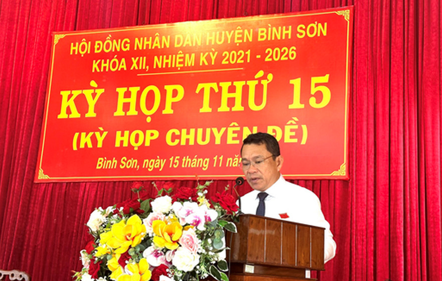 HĐND huyện Bình Sơn tổ chức kỳ họp thứ 15 thông qua các Nghị quyết