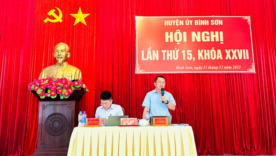 Huyện ủy Bình Sơn tổ chức Hội nghị lần thứ 15, khóa XXVII