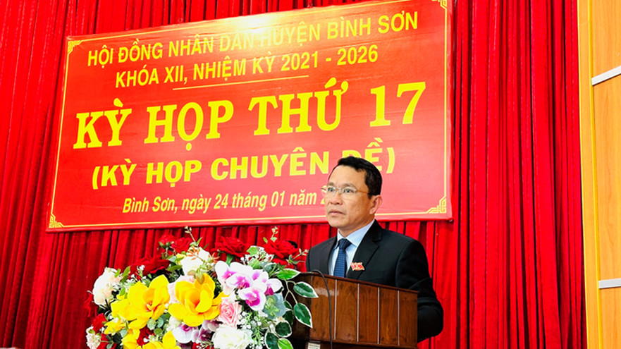 HĐND huyện Bình Sơn khóa XII, tổ chức kỳ họp thứ 17(kỳ họp chuyên đề)