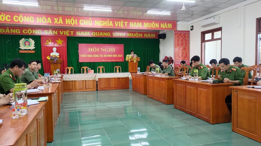 Công an huyện Bình Sơn tổ chức Hội nghị triển khai công tác an ninh năm 2024