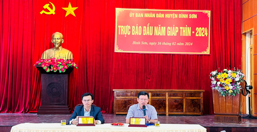 Huyện Bình Sơn tổ chức trực báo đầu năm Giáp Thìn 2024