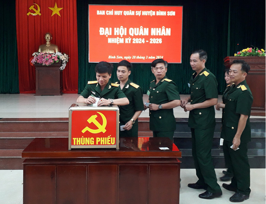 Ban Chỉ huy Quân sự huyện Bình Sơn Đại hội Quân nhân nhiệm kỳ 2024-2026