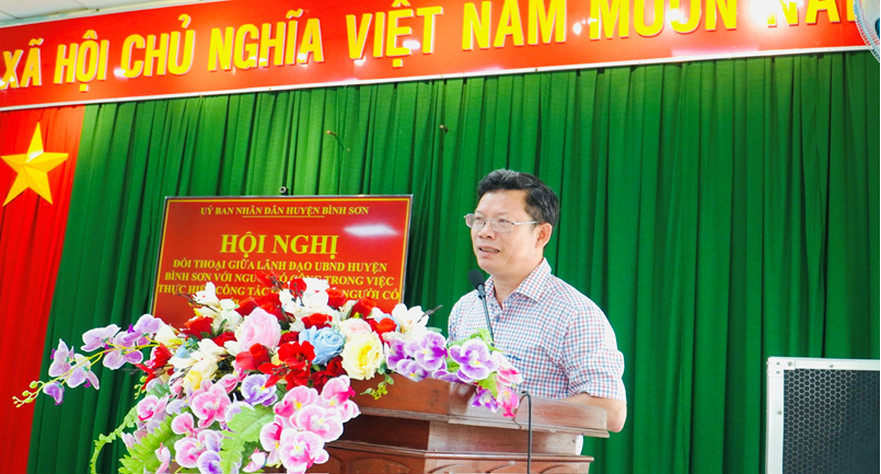Huyện Bình Sơn tổ chức Hội nghị đối thoại với người có công cách mạng