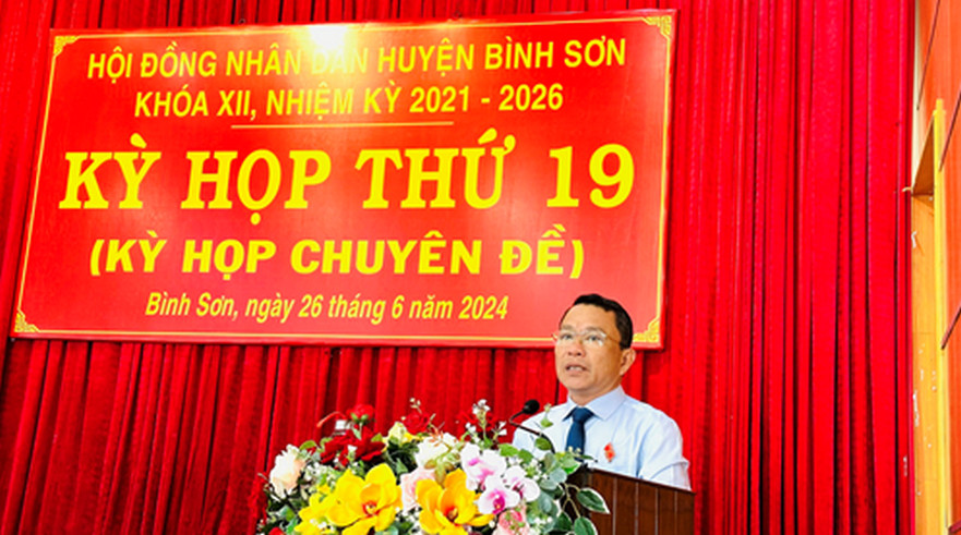 HĐND huyện Bình Sơn khóa XII, nhiệm kỳ 2021-2026 tổ chức kỳ họp thứ 19