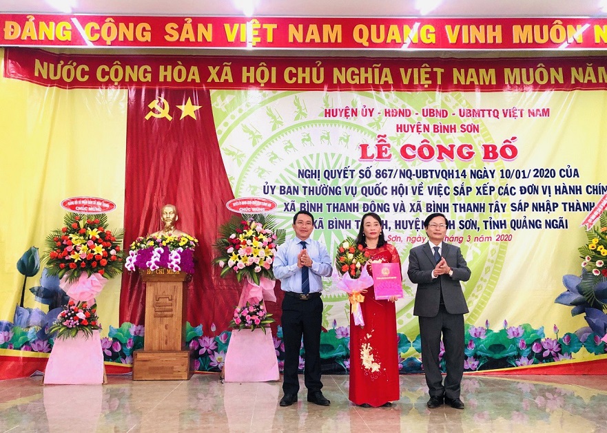 Huyện Bình Sơn hoàn thành việc sáp nhập các đơn vị hành chính cấp xã