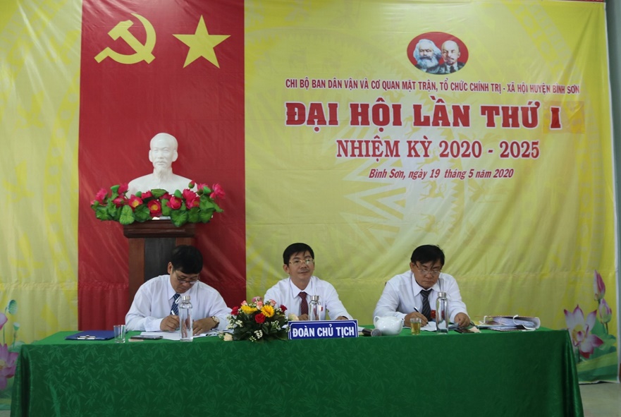 Chi bộ Ban Dân Vận và Cơ quan Mặt Trận tổ chức chính trị- xã hội huyện Bình Sơn tổ chức thành công Đại hội lần thứ I nhiệm kỳ 2020-2025.