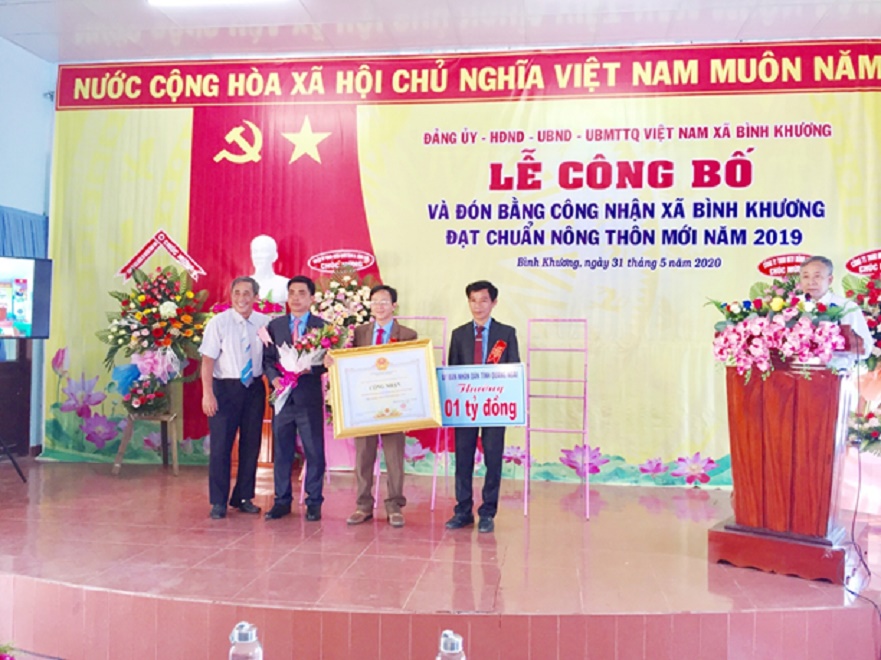 Xã Bình Khương tổ chức lễ đón nhận danh hiệu xã đạt chuẩn Nông thôn mới