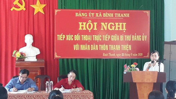 Bí thư Đảng ủy xã Bình Thanh tiếp xúc, đối thoại trực tiếp với nhân dân